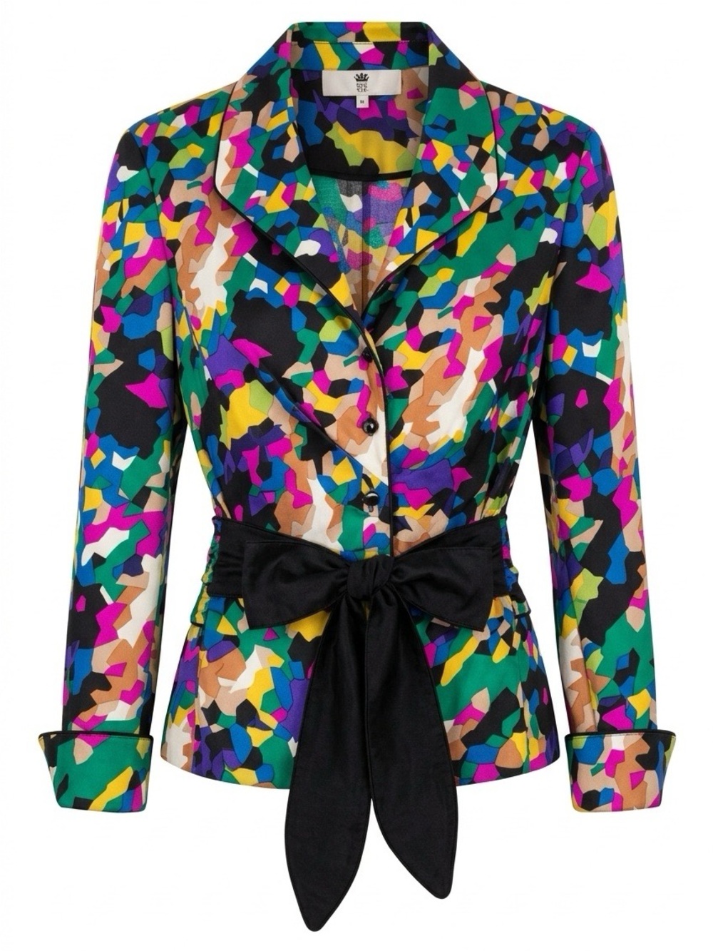 Abstract Multicolor Belted Blouse - Marisa Baratelli